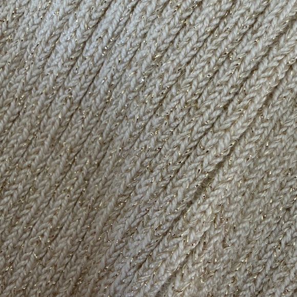 NWT Express Rib-knit Cream & Gold Ruffled Turtleneck - Picture 3 of 3